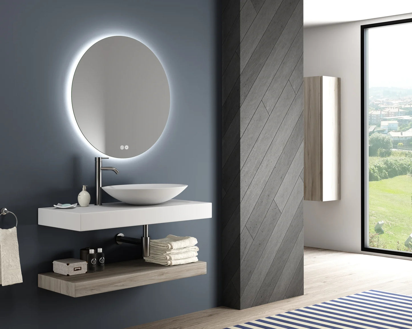 Encimera de baño con faldón Stillo Nival 1000x460mm blanco mate