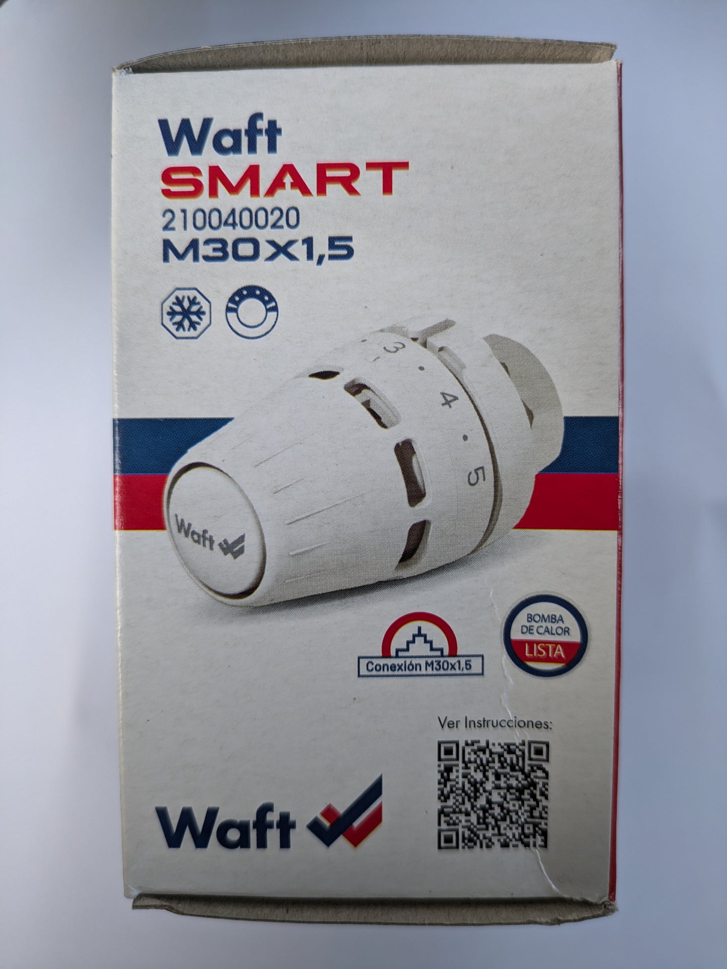 Cabezal termostático Waft V2 M30 x 1.5 sensor líquido blanco 6-28°C