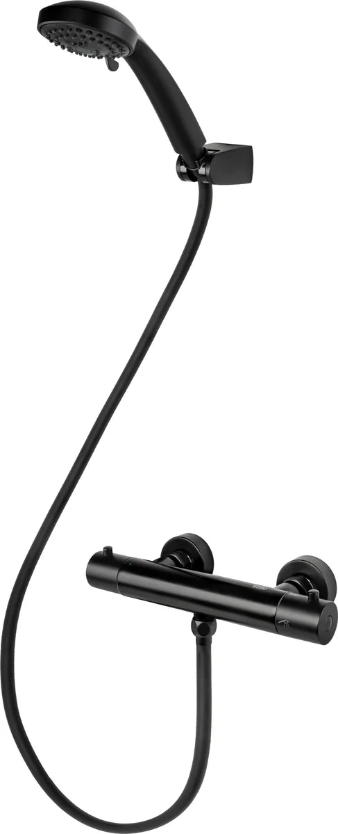 Grifería de ducha Stillo Zeus termostático Negro mate