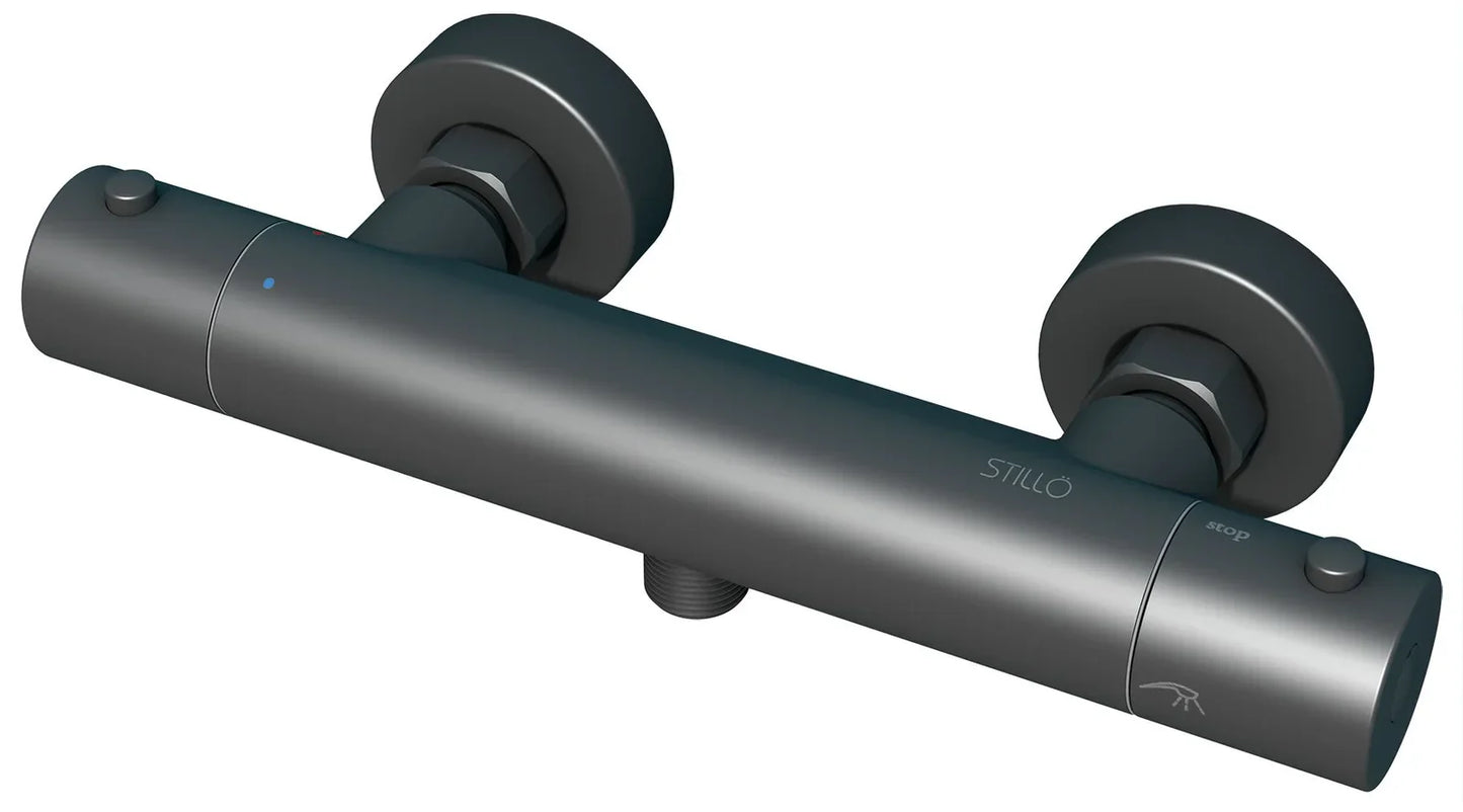 Grifería de ducha Stillo Zeus termostático Negro mate