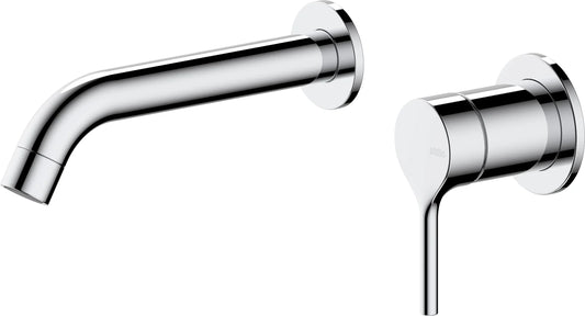 Grifo de lavabo empotrado en pared Stillo Hades conjunto monomando color Cromo.