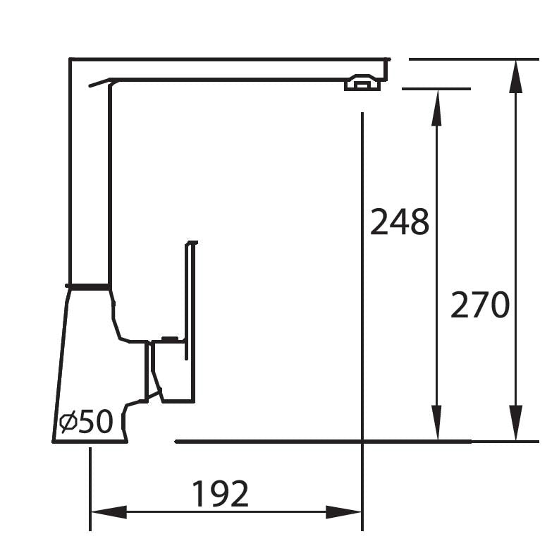 Grifería de fregadero Stillo Mónaco extra alta monomando 1 jet cromo
