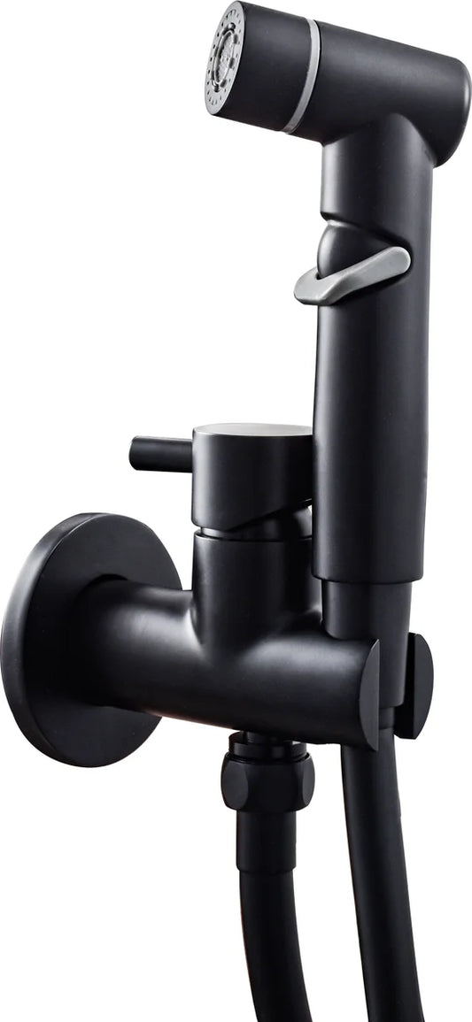 Kit ducha inodoro Stillo WC-Bidé Capri flexo de 1200mm con soporte empotrar Negro mate