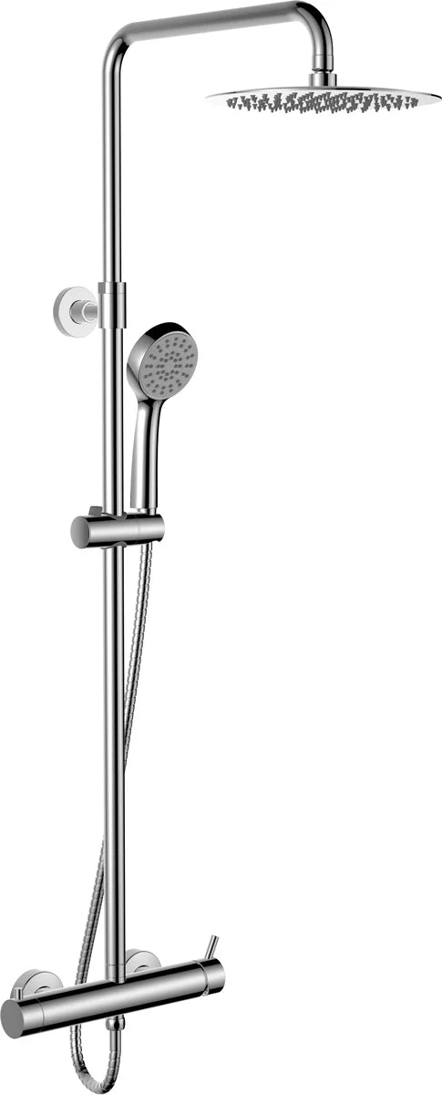 Columna de grifería para ducha monomando Stillo Trevi rociador mural color Cromo