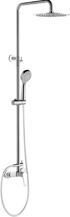 Columna de grifería para ducha monomando Stillo Hera cromo rociador mural 2 vías Ø248mm maneral de 3 funciones